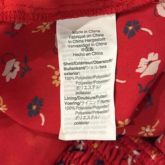 Madewell Red Floral Prairie Posies Wide Leg Jumpsuit Size 6 Casual Party Summer - Picture 10 of 12